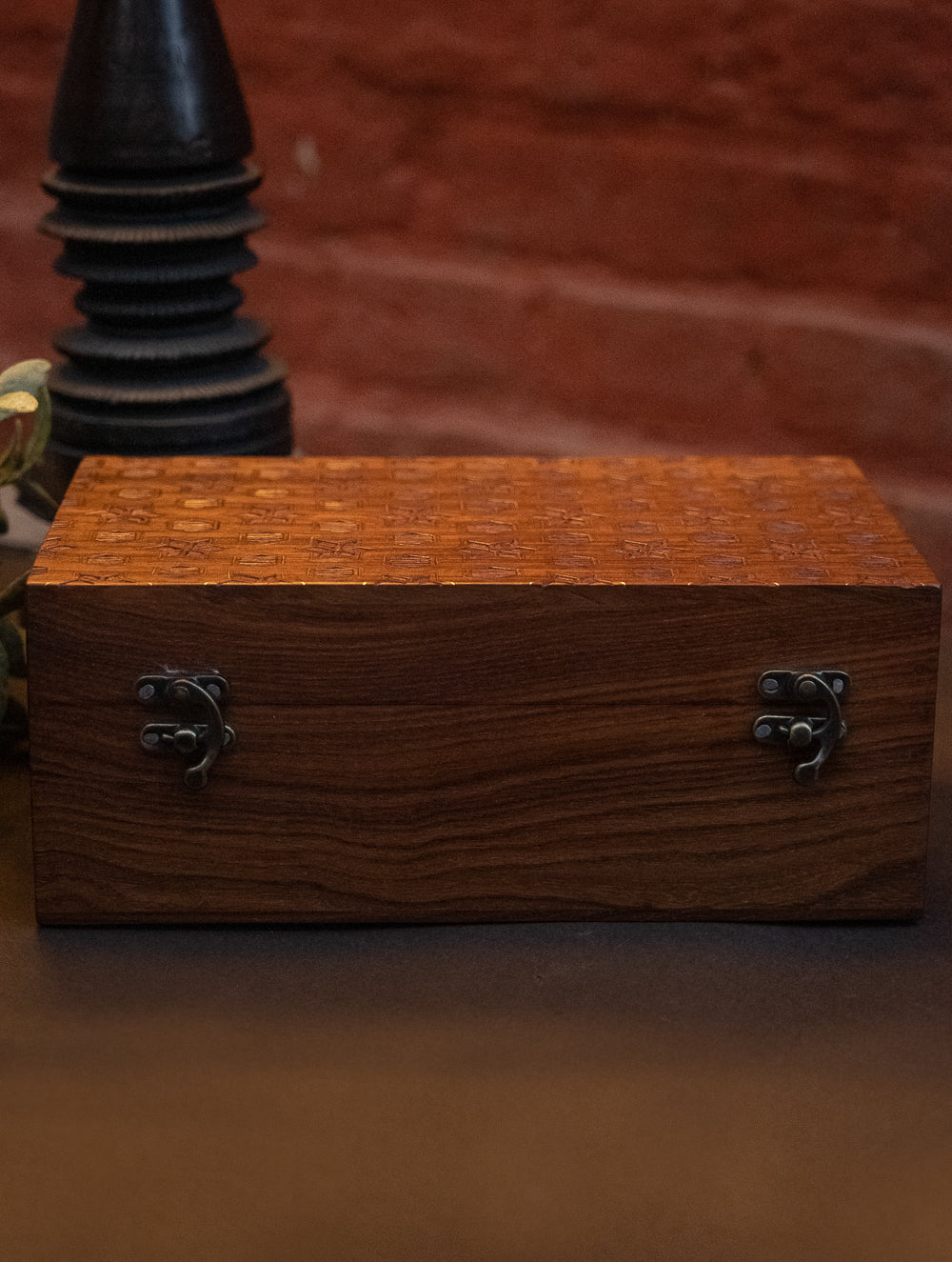 Tarakashi Wooden Inlay Decorative Box- Floral Pattern