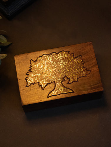 Tarakashi Wooden Inlay Decorative Box- Tree