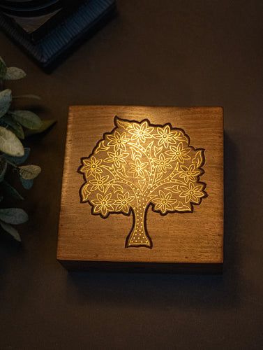 Tarakashi Wooden Inlay Decorative Box- Tree