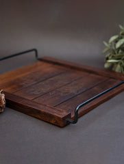 Tarakashi Wooden Inlay Decorative Tray- Floral