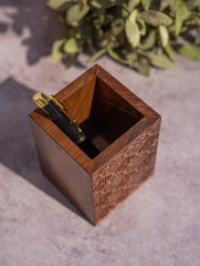 Tarakashi Wooden Inlay Pen Holder- Abstract