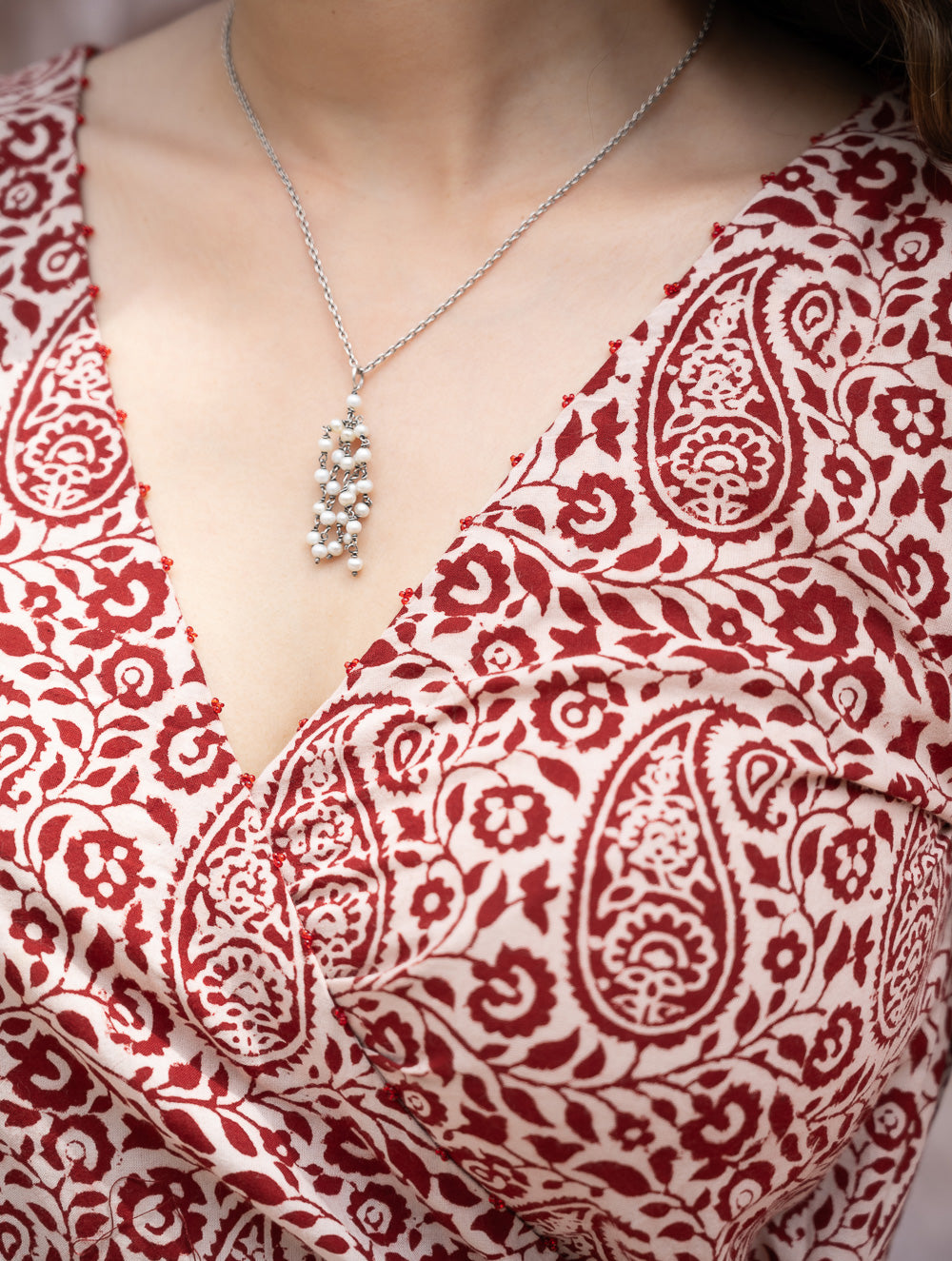 Load image into Gallery viewer, The Work Edit. Bagh Print Cotton Wrap Dress - Paisleys