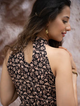 Load image into Gallery viewer, The Work Edit. Bagru Hand Block Printed Cotton Dress - Black Vine