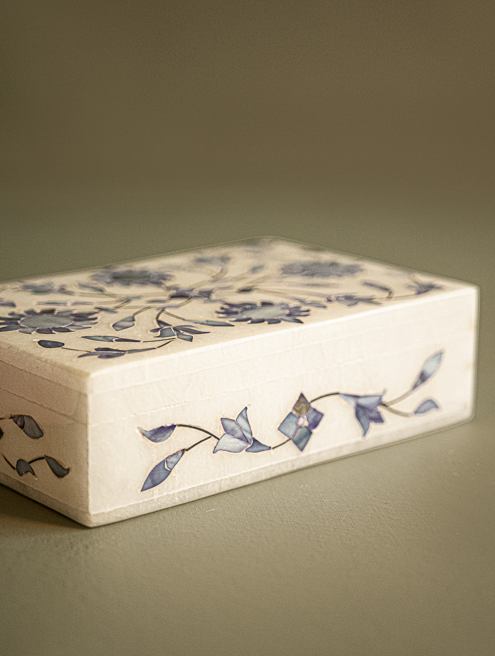 The Gulraiz Collection. Exclusive Marble Inlay Box - Azure Garden