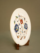 Load image into Gallery viewer, The Gulraiz Collection. Exclusive Marble Inlay Round Decorative Plate Curio - Floral Bagh