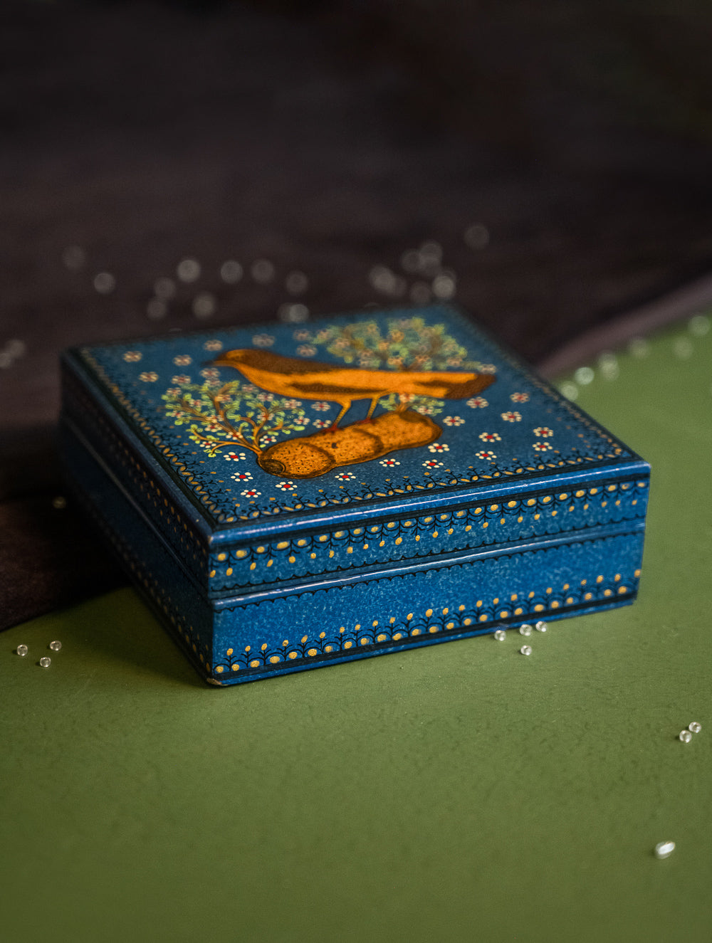Load image into Gallery viewer, The Shahi Collection. Exclusive, Fine Kashmiri Art Coaster Set - Bird &amp; Butterfly