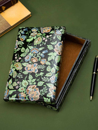 The Shahi Collection. Exclusive, Fine Kashmiri Art Decorative Box - Black Flora