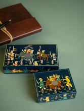 Load image into Gallery viewer, The Shahi Collection. Exclusive, Fine Kashmiri Art Decorative Box - Blue Sojourn (Set of Two)