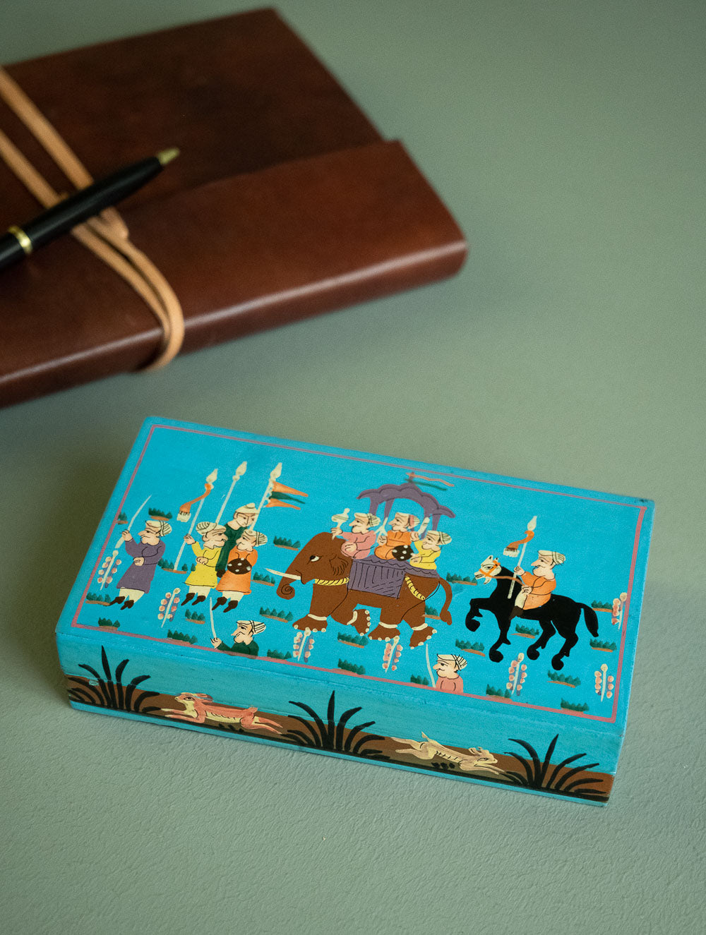 Load image into Gallery viewer, The Shahi Collection. Exclusive, Fine Kashmiri Art Decorative Box - Blue Sojourn, Large 