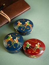 Load image into Gallery viewer, The Shahi Collection. Exclusive, Fine Kashmiri Art Decorative Box - Red Polo (Set of Three)