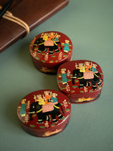 Load image into Gallery viewer, The Shahi Collection. Exclusive, Fine Kashmiri Art Decorative Box - Sojourn in Red (Set of Three)
