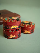 Load image into Gallery viewer, The Shahi Collection. Exclusive, Fine Kashmiri Art Decorative Box - Sojourn in Red (Set of Three)