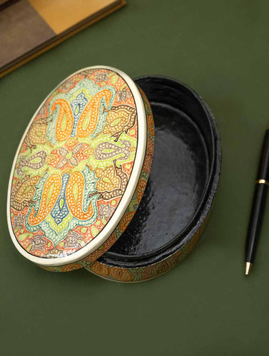The Shahi Collection. Exclusive, Fine Kashmiri Art Decorative Box - The Oval Paisley