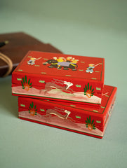 The Shahi Collection. Exclusive, Fine Kashmiri Art Decorative Box - Vibrant Sojourn (Set of Two)  