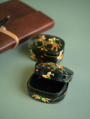 The Shahi Collection. Exclusive, Fine Kashmiri Art Decorative Boxes - Polo in Black (Set of 2)  