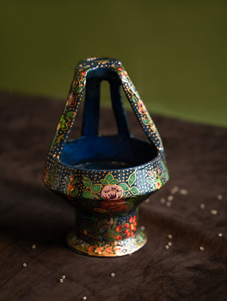 The Shahi Collection. Exclusive, Fine Kashmiri Art Kangri - Blue  Florals