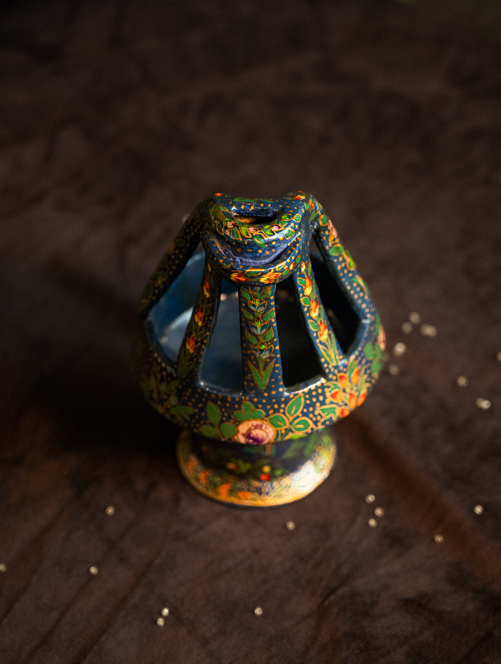 Load image into Gallery viewer, The Shahi Collection. Exclusive, Fine Kashmiri Art Kangri - Blue  Florals