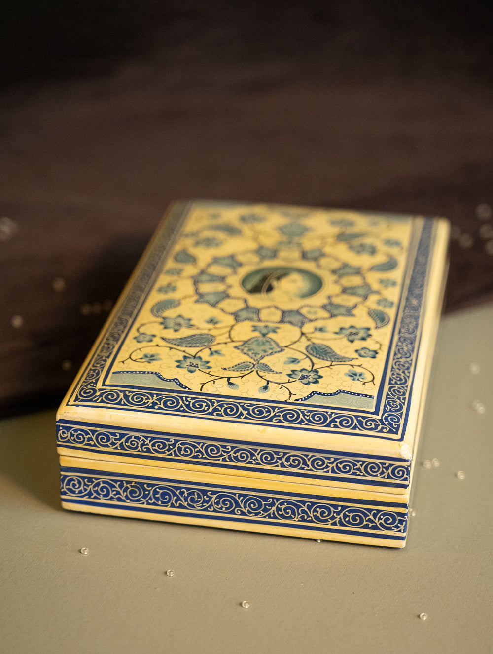 Load image into Gallery viewer, The Shahi Collection. Exclusive, Fine Kashmiri Art Utility Box - Begum in Indigo