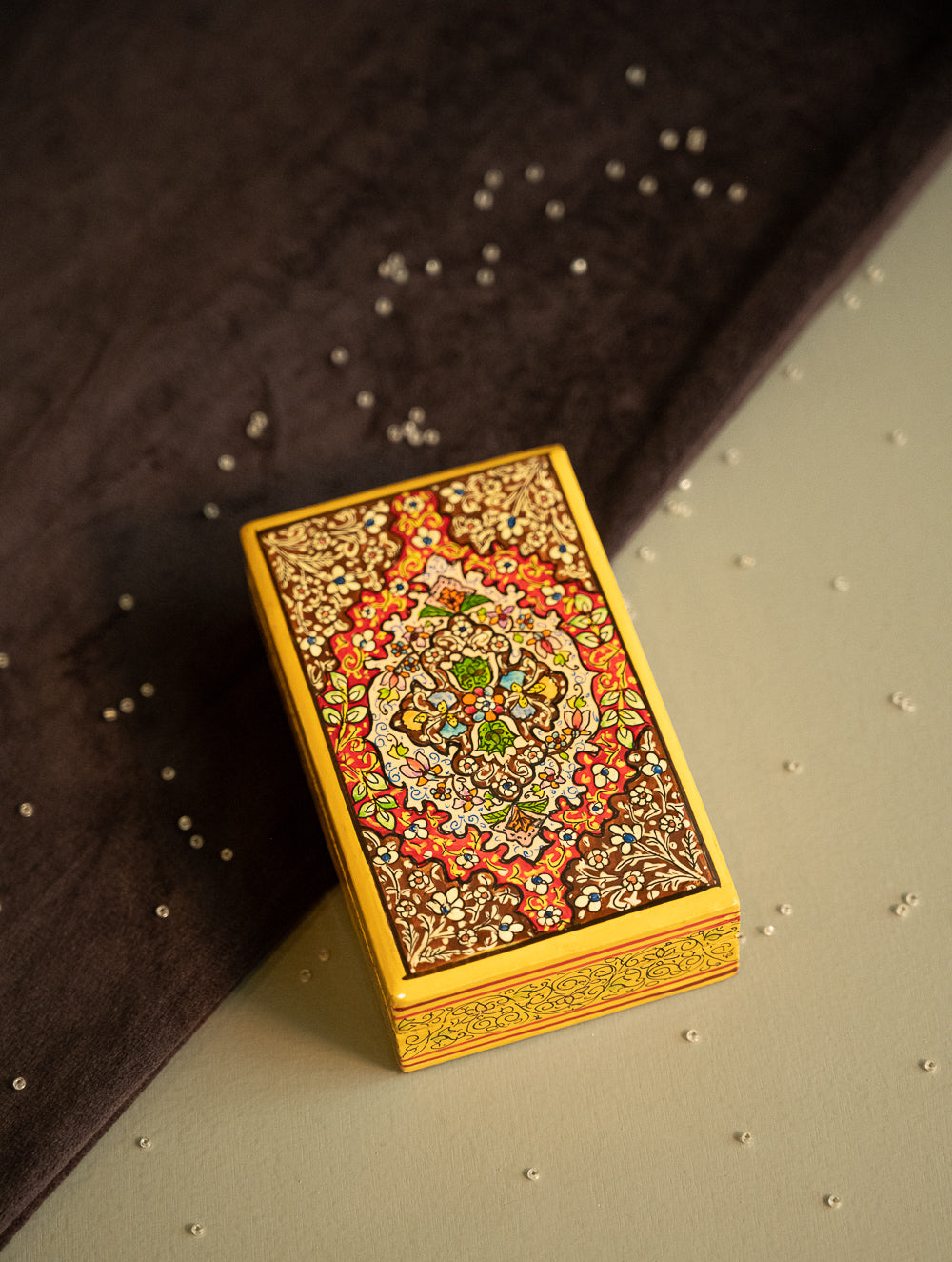 Load image into Gallery viewer, The Shahi Collection. Exclusive, Fine Kashmiri Art Utility Box - Terracotta Garden 