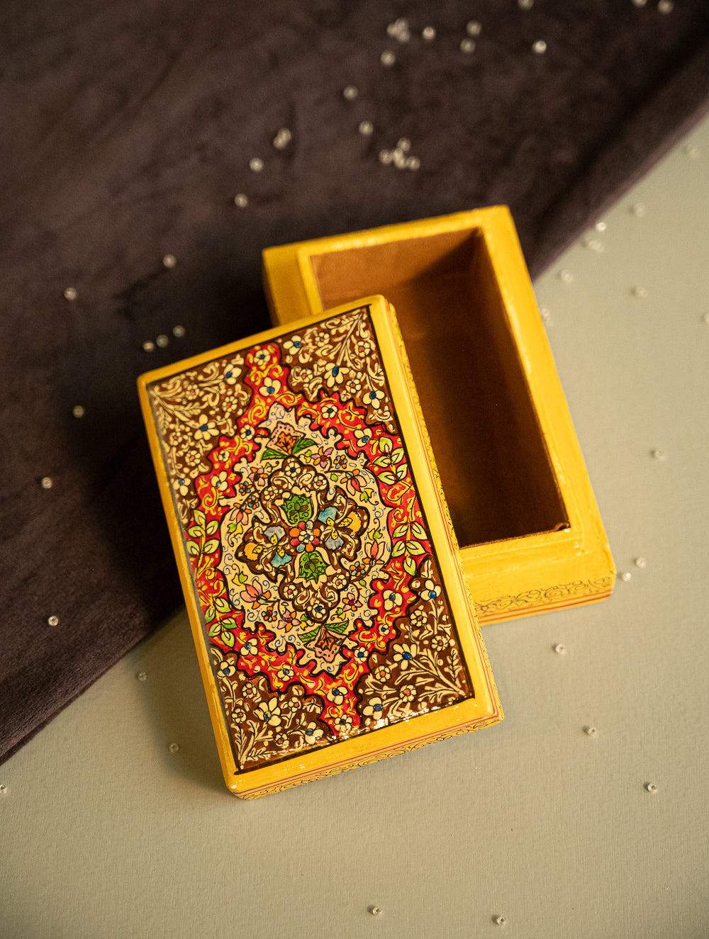 Load image into Gallery viewer, The Shahi Collection. Exclusive, Fine Kashmiri Art Utility Box - Terracotta Garden 