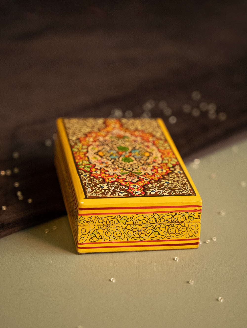 Load image into Gallery viewer, The Shahi Collection. Exclusive, Fine Kashmiri Art Utility Box - Terracotta Garden 