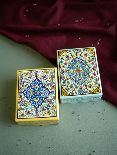 The Shahi Collection. Exclusive, Fine Kashmiri Art Utility Boxes - Dilkashi (Small, Set of 2)