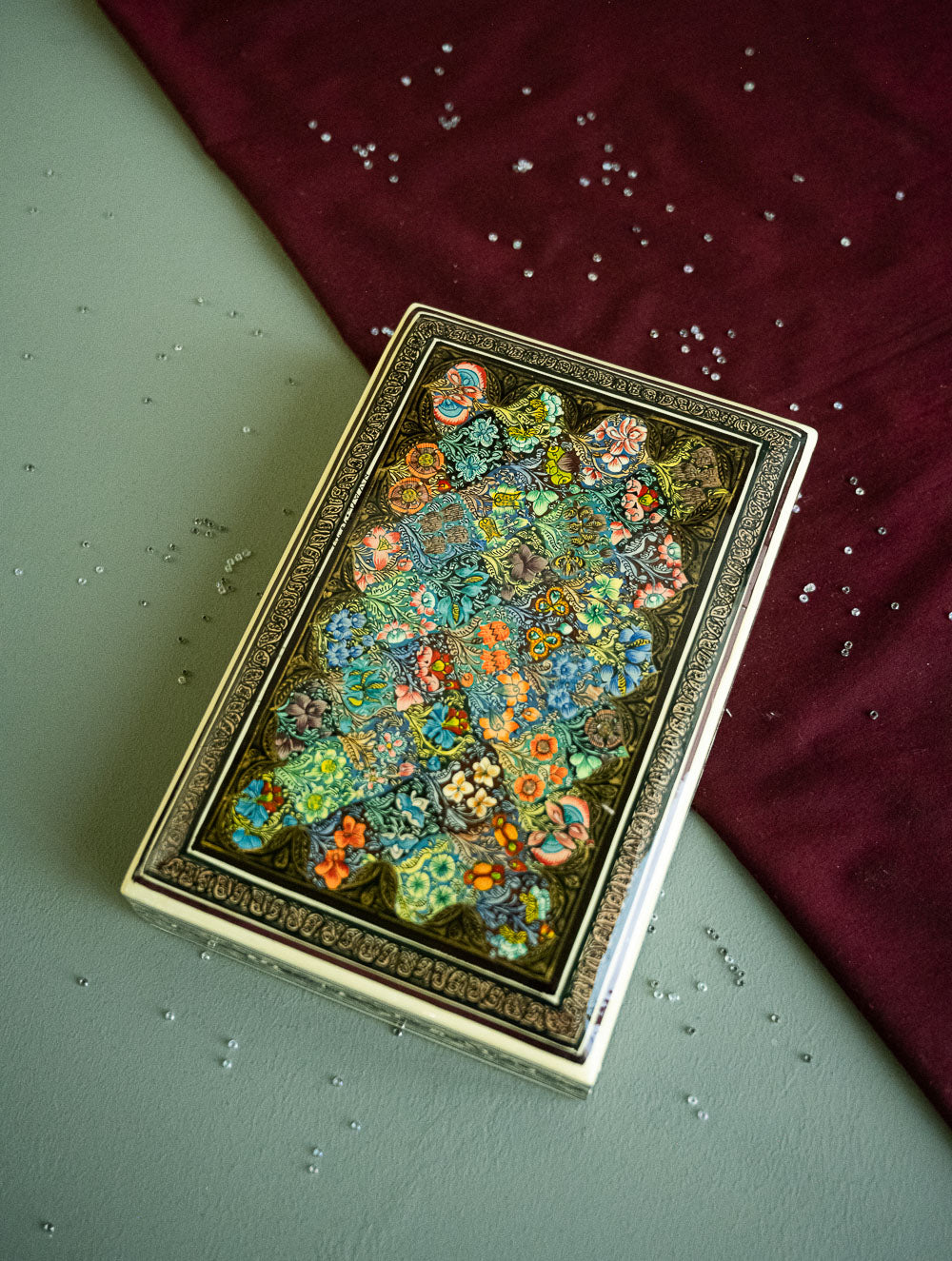 The Shahi Collection. Exclusive, Fine Kashmiri Art Utility Boxes - Guldasta (Large)