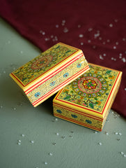 The Shahi Collection. Exclusive, Fine Kashmiri Art Utility Boxes - Gulnaar (Small, Set of 2)