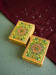 The Shahi Collection. Exclusive, Fine Kashmiri Art Utility Boxes - Gulnaar (Small, Set of 2)