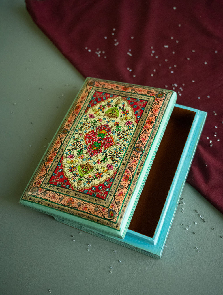 The Shahi Collection. Exclusive, Fine Kashmiri Art Utility Boxes - Gulshan (Large)