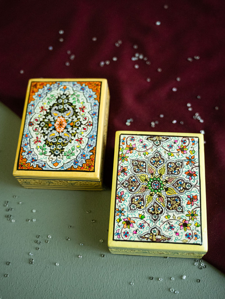 The Shahi Collection. Exclusive, Fine Kashmiri Art Utility Boxes - Khushnuma (Small, Set of 2)