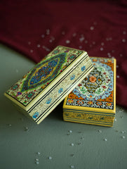 The Shahi Collection. Exclusive, Fine Kashmiri Art Utility Boxes - Nafeesa (Small, Set of 2)
