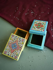 The Shahi Collection. Exclusive, Fine Kashmiri Art Utility Boxes - Noorani (Small, Set of 2)