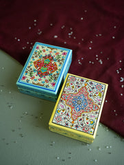 The Shahi Collection. Exclusive, Fine Kashmiri Art Utility Boxes - Noorani (Small, Set of 2)