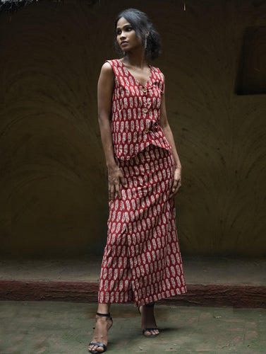 The Work Edit. Bagh Print Wrap Skirt Set - Flora