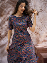 Load image into Gallery viewer, The Work Edit. Bagru HandBlock Printed Dress - Rhombus Trail