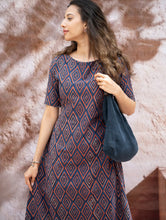 Load image into Gallery viewer, The Work Edit. Bagru HandBlock Printed Dress - Rhombus Trail