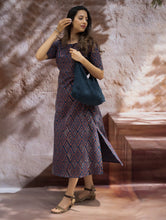 Load image into Gallery viewer, The Work Edit. Bagru HandBlock Printed Dress - Rhombus Trail