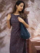 Load image into Gallery viewer, The Work Edit. Bagru HandBlock Printed Dress - Rhombus Trail