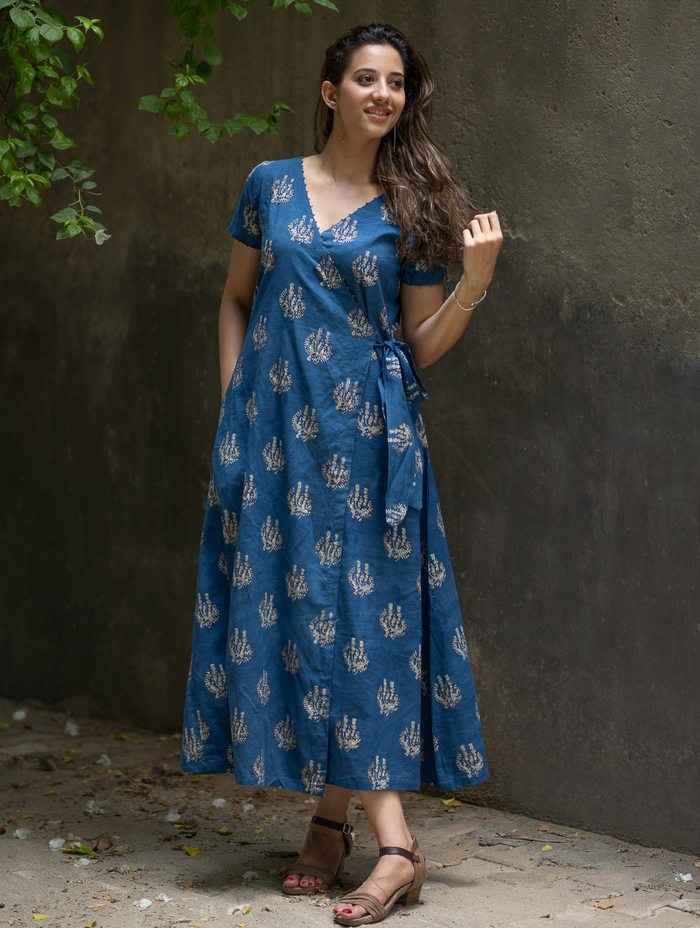 Buy The Work Edit. Bagru Hand Block Printed Cotton Wrap Dress