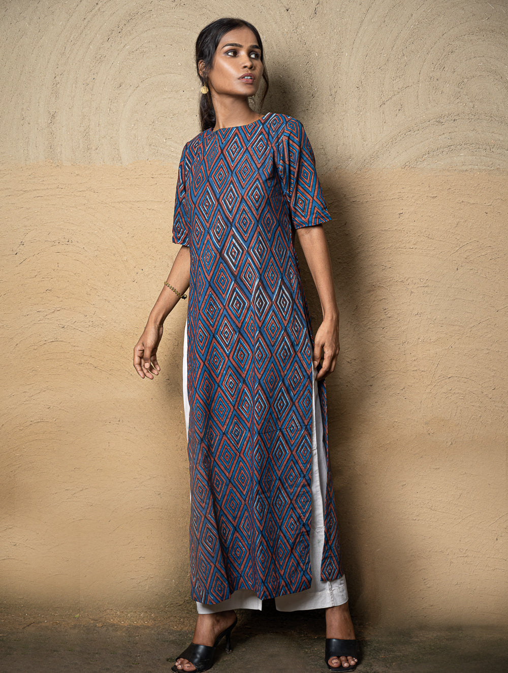 The Work Edit. Exclusive Hand Block Printed Cotton Kurta - Geometrics