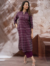 Load image into Gallery viewer, The Work Edit. Light &amp; Soft. Ikat Handwoven Long Shirt - Purple Reverie 