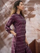 Load image into Gallery viewer, The Work Edit. Light &amp; Soft. Ikat Handwoven Long Shirt - Purple Reverie 