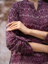 Load image into Gallery viewer, The Work Edit. Light &amp; Soft. Ikat Handwoven Long Shirt - Purple Reverie 