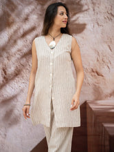 Load image into Gallery viewer, The Work Edit. Organic Handwoven Kala Cotton Wrap Set - Beige Stripes (Set of Two)