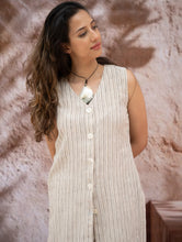 Load image into Gallery viewer, The Work Edit. Organic Handwoven Kala Cotton Wrap Set - Beige Stripes (Set of Two)