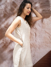 Load image into Gallery viewer, The Work Edit. Organic Handwoven Kala Cotton Wrap Set - Beige Stripes (Set of Two)