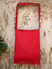 Handwoven Kashida Pattu Sling Bag - Red Vibrance