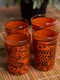 Vibrant Patua Art Handpainted Glasses - Matsya (Set of 4)