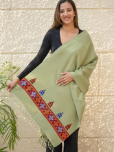 Load image into Gallery viewer, Warm &amp; Cosy Signature Kinnauri Stole - Mist Green